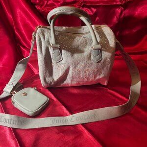 Juicy Couture Let It Shine Satchel. Rhinestone logo with mini purse and strap